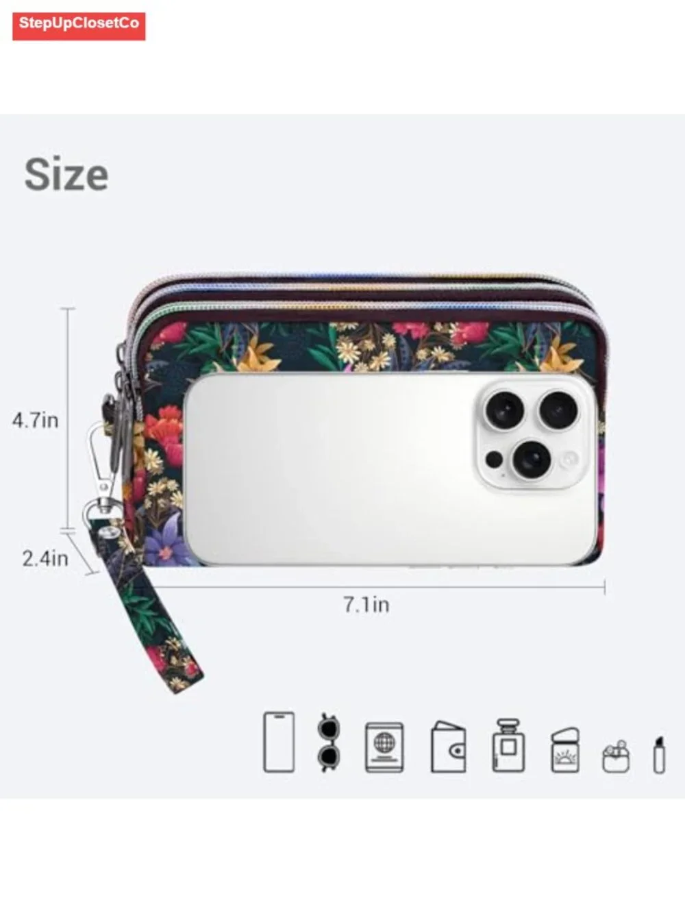 Quilted Wristlet Wallet Women Large Capacity Travel Cell Phone Bag Purse with
